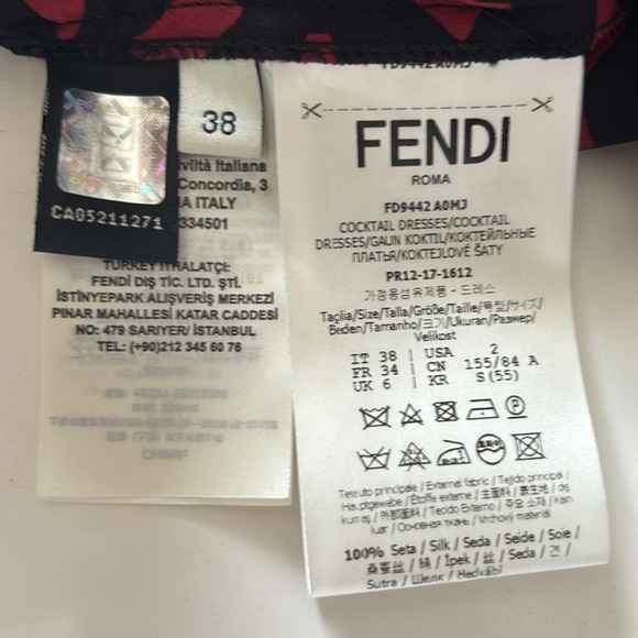 Fendi Printed Silk Dress, (US 2/Small) - With Authenticity Tags - Picture 5 of 5